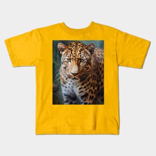 Amazing Zoo Leopard in Oil Paint Hyperrealism Kids T-Shirt